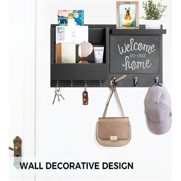 Key Holder for Wall-Mail Holder Organizer Wall Mount with Shelf-Hanging Key Rack - Picture 7 of 7